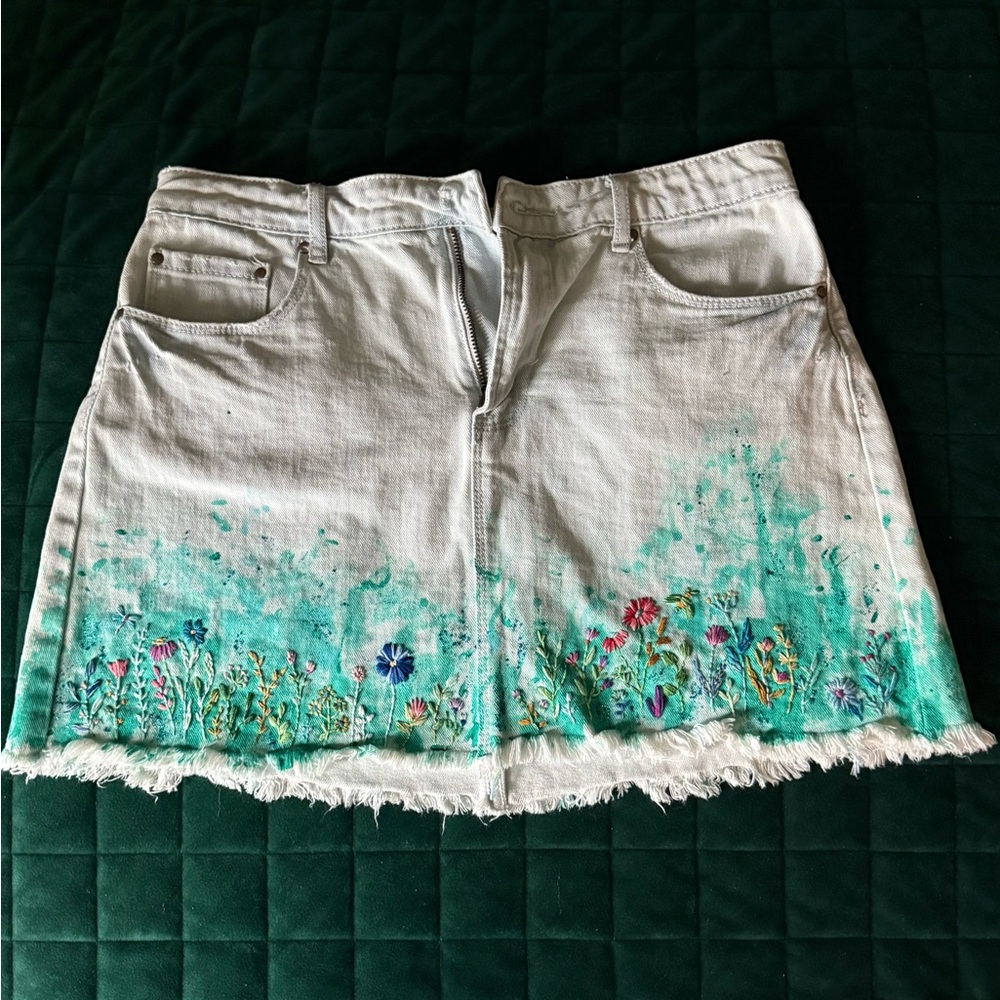 Forever 21 Light Gray Denim Skirt